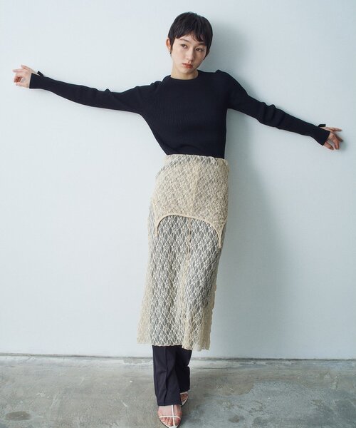 ワンピース stretch lace cami dressの画像