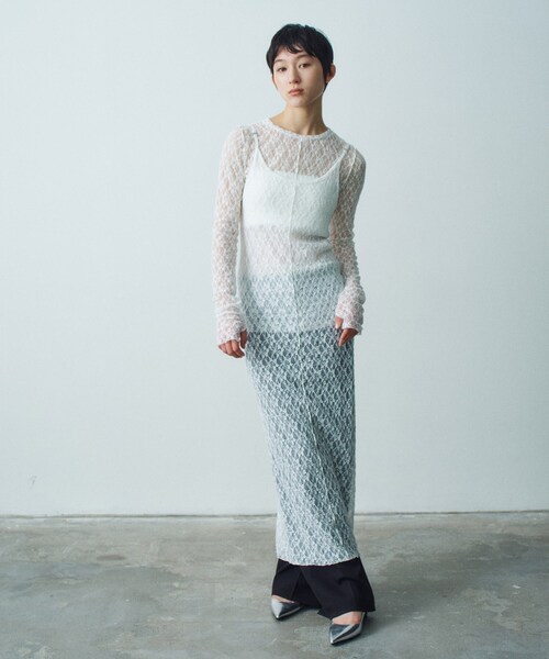 ワンピース stretch lace cami dressの画像