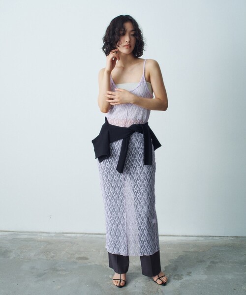 ワンピース stretch lace cami dressの画像