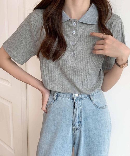 「Amulet」 半袖ポロシャツ FREE クリーム レディース_画像5