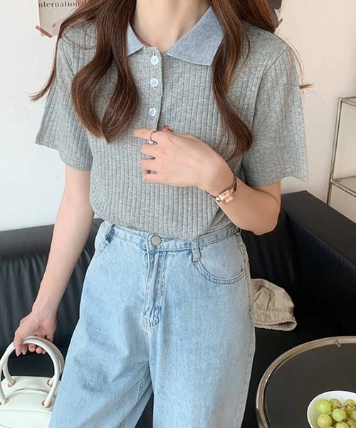 「Amulet」 半袖ポロシャツ FREE クリーム レディース_画像6