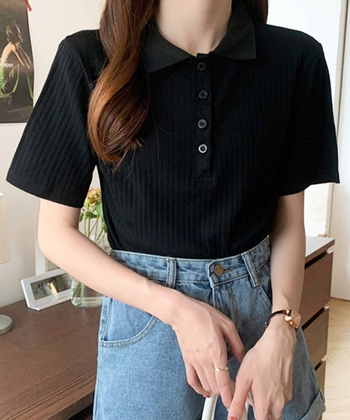 「Amulet」 半袖ポロシャツ FREE クリーム レディース_画像7