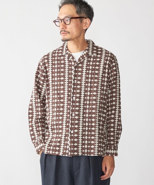 シップス（SHIPS）/SHIPS: エンブロイダリー オープンカラー ロングスリーブ シャツ SHIPS（シップス） シャツ SHIPS: エンブロイダリー オープンカラー