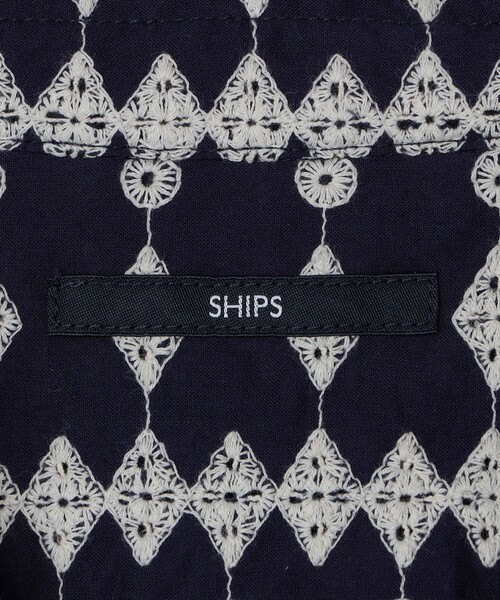 SHIPS（シップス） シャツ SHIPS: エンブロイダリー オープンカラー