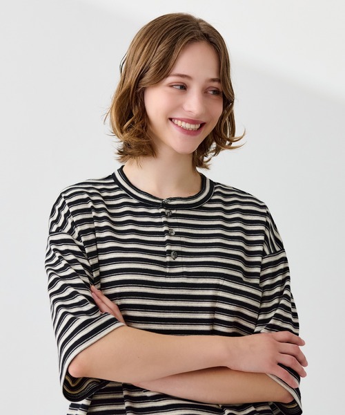 「WETTEMPT」 半袖Tシャツ LARGE グレイッシュベージュ メンズ_画像3