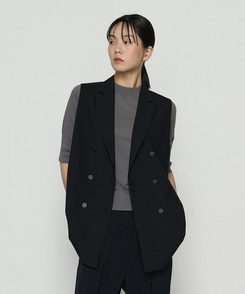 COMME CA（コムサ） ベスト ジレ ネオストレッチトロ ジレ レディース