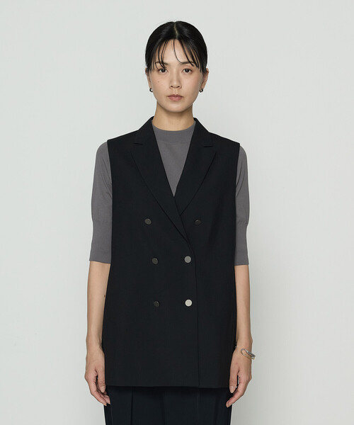 COMME des GARCONS ベスト ジレ ブラック S COMME CA（コムサ） ベスト ジレ ネオストレッチトロ ジレ レディース