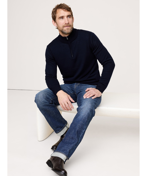 セーター ニット メリノ ハーフジッパーセーター メンズ : ZOZOTOWN