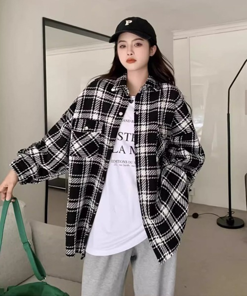 Ressaca（レサーカ） コート ジャケット オーバーサイズチェック柄