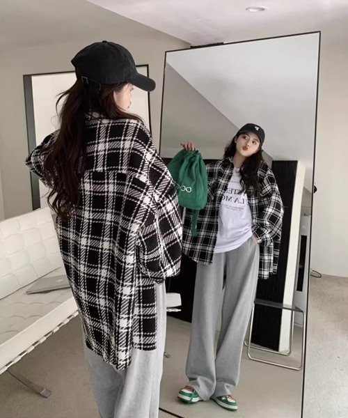 Ressaca（レサーカ） コート ジャケット オーバーサイズチェック柄