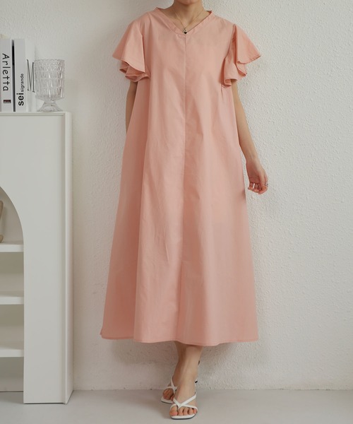 「MAISON DE THERESE」 半袖ワンピース M ベージュ レディース_画像2