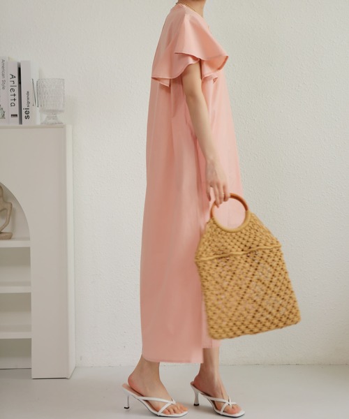 「MAISON DE THERESE」 半袖ワンピース M ベージュ レディース_画像5