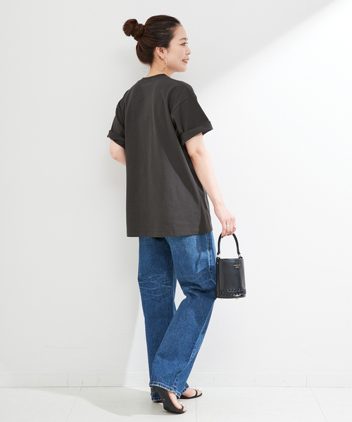 「B.C STOCK」 「Simplicite」半袖Tシャツ FREE チャコールグレー レディース_画像5