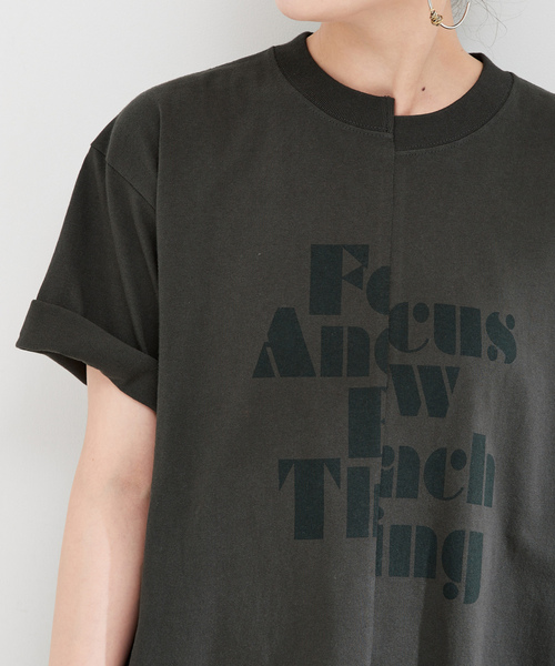 「B.C STOCK」 「Simplicite」半袖Tシャツ FREE チャコールグレー レディース_画像9