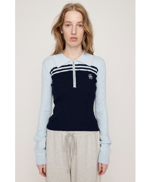 SLY（スライ） ニット セーター 「限定カラーあり」CABLE COLLAR KNIT