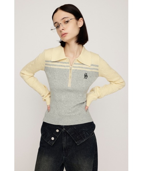 ニット/セーター cislys  Solid cable color knit tops SLY（スライ） ニット セーター 「限定カラーあり」CABLE COLLAR KNIT