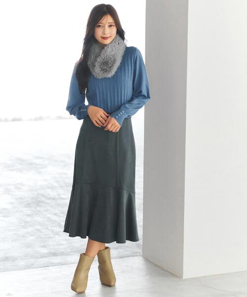 index（インデックス） ニット セーター ボートネックケーブルニット