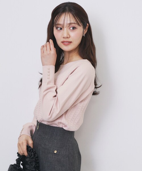 index（インデックス） ニット セーター ボートネックケーブルニット