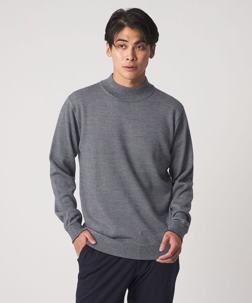 BRIEFING グレー モックネックセーター Mサイズ A DAY IN THE LIFE セーター ニット テンジク ボーダー モックネック