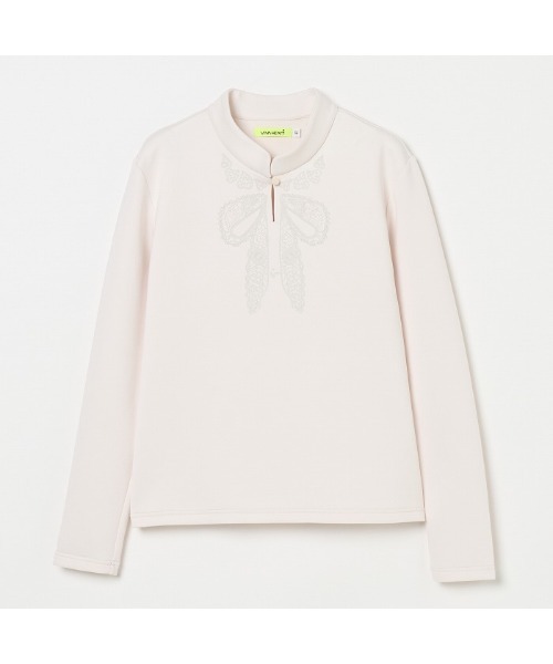 ビバハート　VIVA HEART　トロンプルイユ ボウタイ風モックネックプルオーバー　レディス VIVA HEART（ビバハート） 「VIVA HEART/GOLF」トロンプルイユ