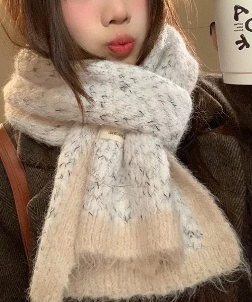 tood. マフラー ストール 「tood.」6色展開 配色切り替え バイカラー