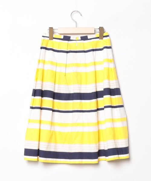 「GOUT COMMUN」 ボーダー柄プリーツスカート - イエロー レディース_画像2