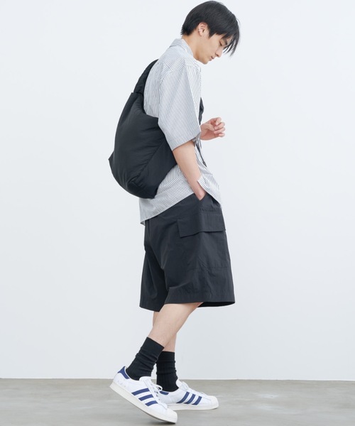 「SINSS」 半袖シャツ SMALL ホワイト×ブルー メンズ_画像2