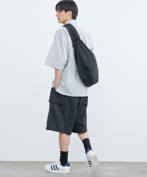 「SINSS」 半袖シャツ SMALL ホワイト×ブルー メンズ_画像3