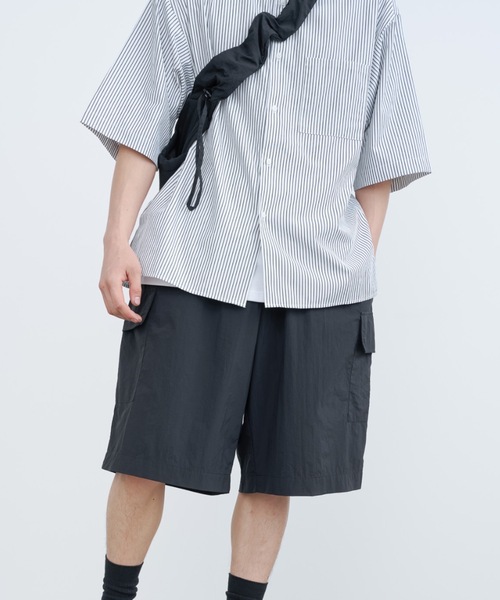 「SINSS」 半袖シャツ SMALL ホワイト×ブルー メンズ_画像9