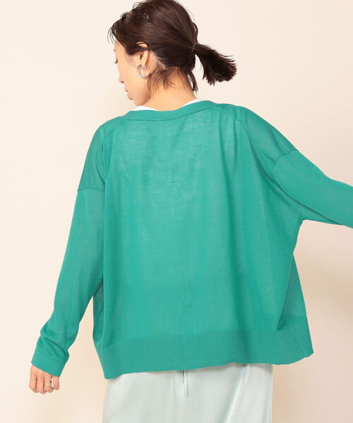 「NOLLEY'S」 7分袖ニットカーディガン FREE パープル レディース_画像4