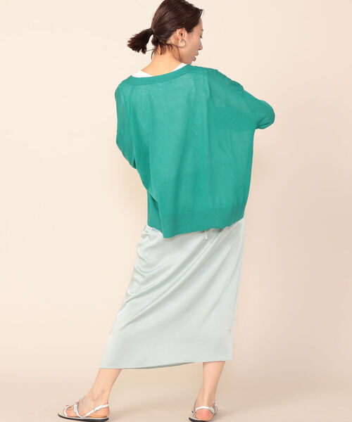 「NOLLEY'S」 7分袖ニットカーディガン FREE パープル レディース_画像6