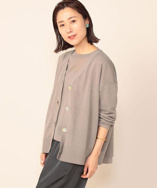 「NOLLEY'S」 7分袖ニットカーディガン FREE パープル レディース_画像8