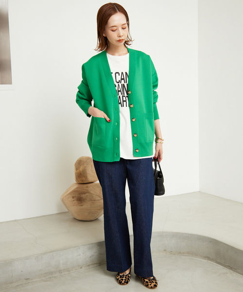 SLOBE IENA（スローブイエナ） ニットカーディガン FREE サックス