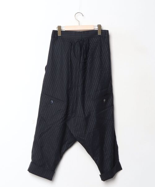 希少珍品 試着のみmercibeaucoup WOOLサルエルパンツ 革パッチ 希少