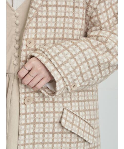 TSUHARU by Samansa Mos2【尾州ウール】 ジャカード柄コート TSUHARU by Samansa Mos2（ツハルバイサマンサモスモス）の「【尾州