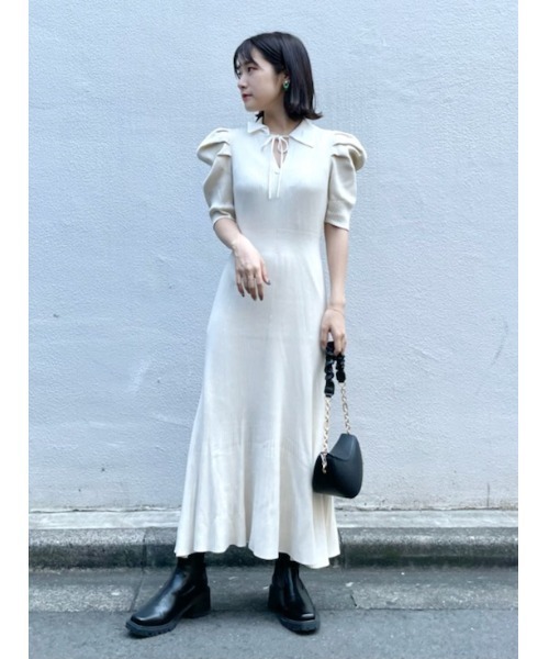 「LILY BROWN」 ニットワンピース FREE ブラック レディース_画像3