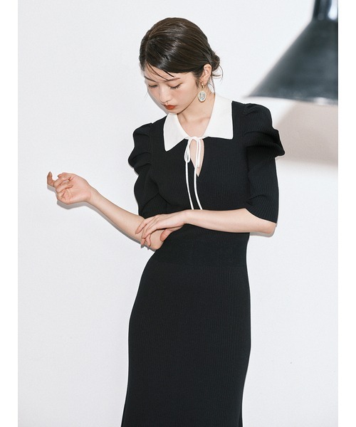 「LILY BROWN」 ニットワンピース FREE ブラック レディース_画像4