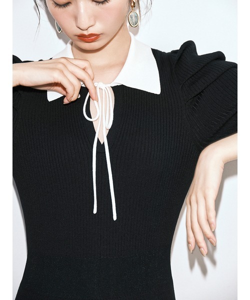 「LILY BROWN」 ニットワンピース FREE ブラック レディース_画像5