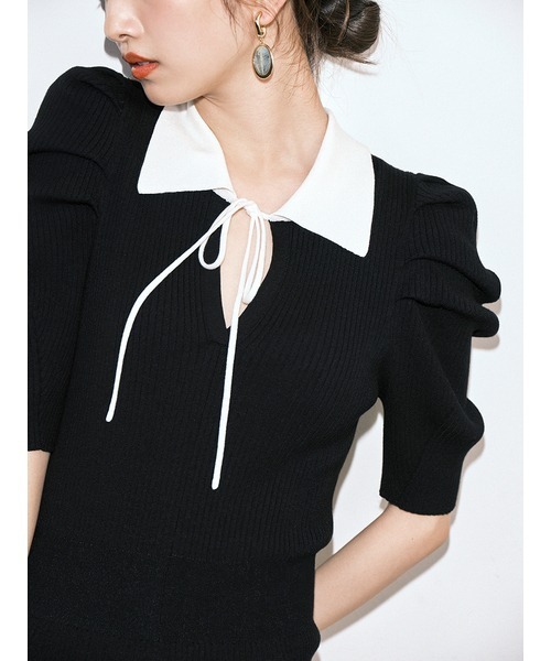 「LILY BROWN」 ニットワンピース FREE ブラック レディース_画像6