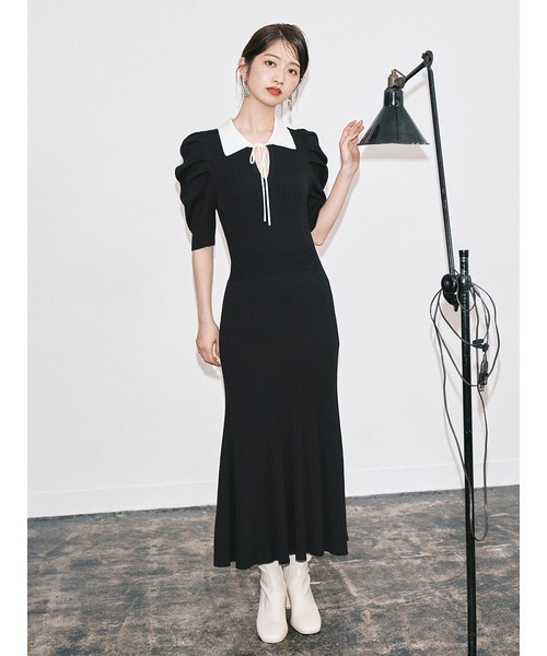 「LILY BROWN」 ニットワンピース FREE ブラック レディース_画像8