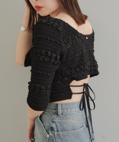 Chico（チコ） 7分袖カットソー FREE ブラック レディース : ZOZOTOWN