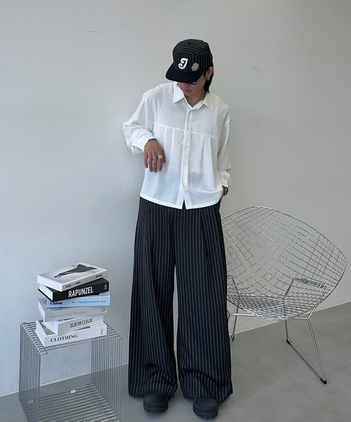 MandO（エムオー） ワイドパンツ スラックス 2WAYカラビナ付き