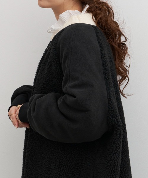 「Libra Cue」 ノーカラーコート FREE ブラック レディース_画像5