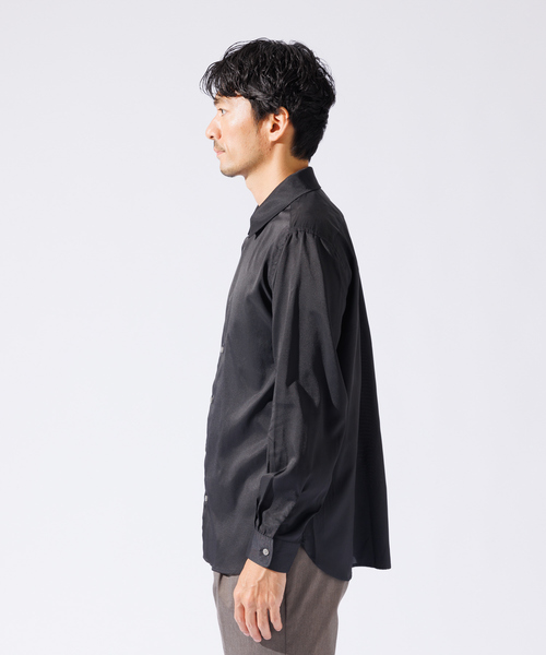 「ABAHOUSE GRAY」 長袖シャツ 46 グレイッシュベージュ メンズ_画像5