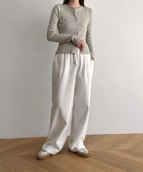 「CANAL JEAN」 「El mar」イージーパンツ ONE SIZE ブラック レディース_画像4