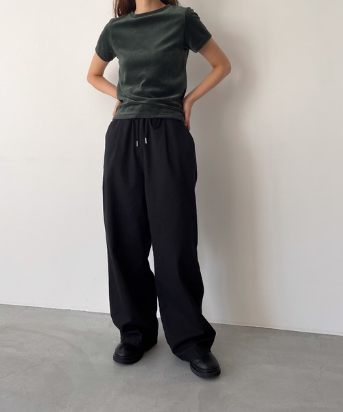 「CANAL JEAN」 「El mar」イージーパンツ ONE SIZE ブラック レディース_画像7