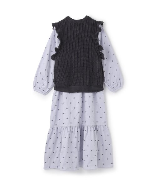 petit main LIEN ワンピース 「親子リンク」ベストつきワンピース