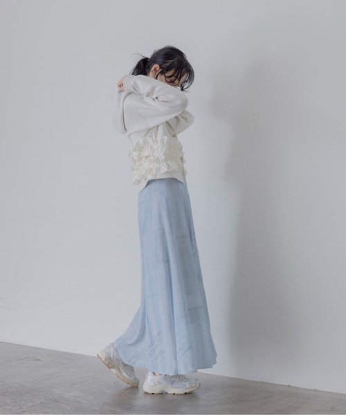 新品Eimee Law スカート パッチワークデニムプリントバイヤススカート Eimee Law（エイミーロウ） スカート パッチワークデニムプリント