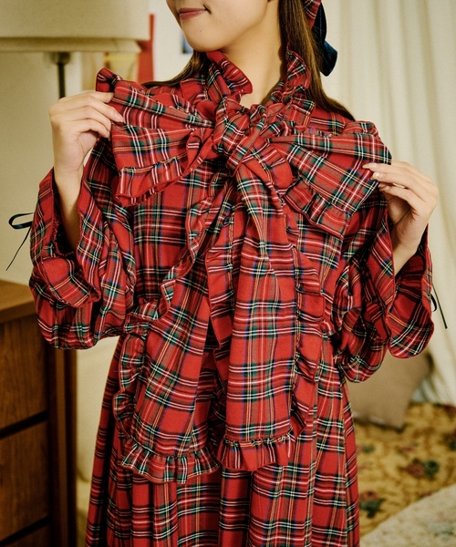 「kutir」 長袖ワンピース LARGE ブラウン レディース_画像4