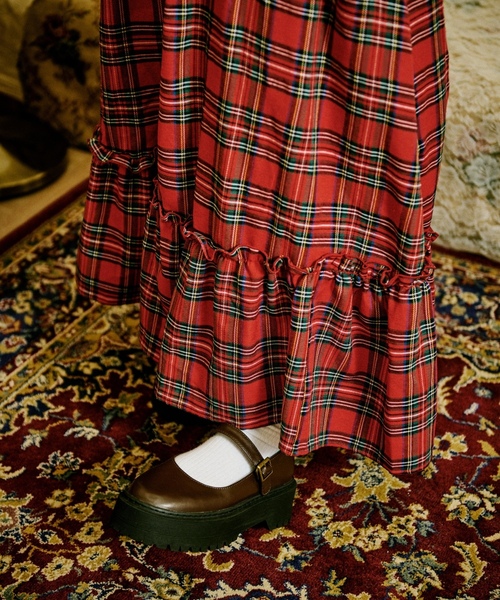 「kutir」 長袖ワンピース LARGE ブラウン レディース_画像6